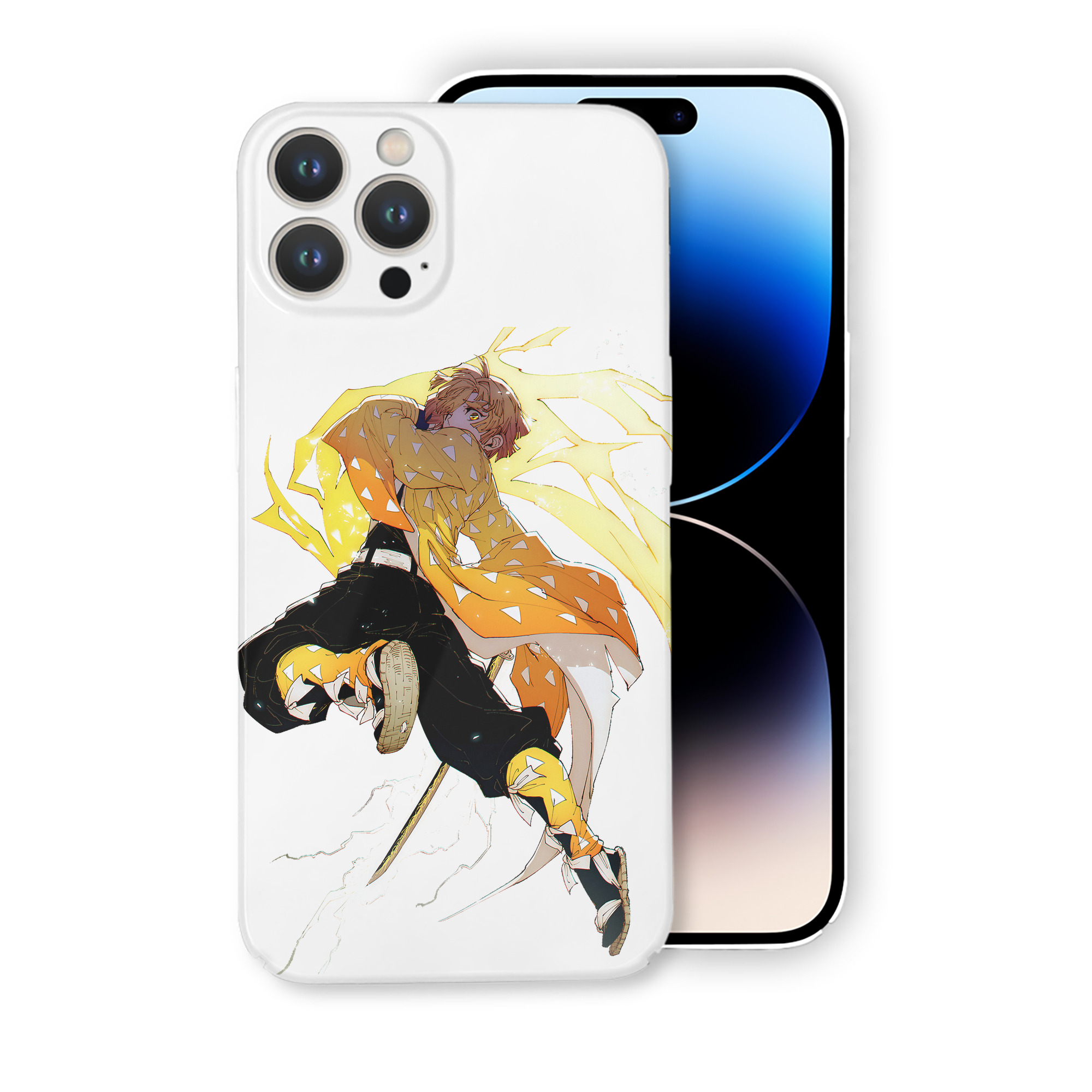 （画像用） 鬼滅の刃（きめつのやいば）我妻 善逸／あがつま ぜんいつ Agatsuma Zenitsu 【iPhone 14シリーズ対応】ハードケース